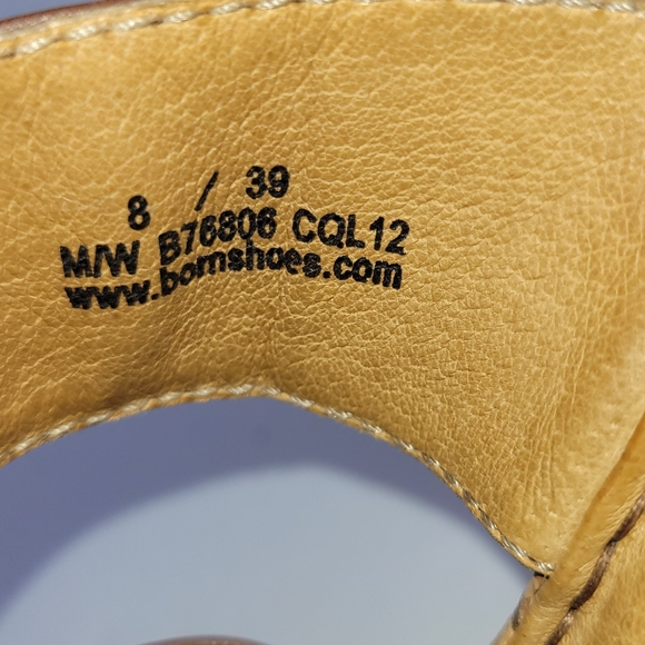 Born Cork Wedge Strappy Chuncky Buckle Leather Spring Summer Sandals Size 39 - Picture 8 of 11